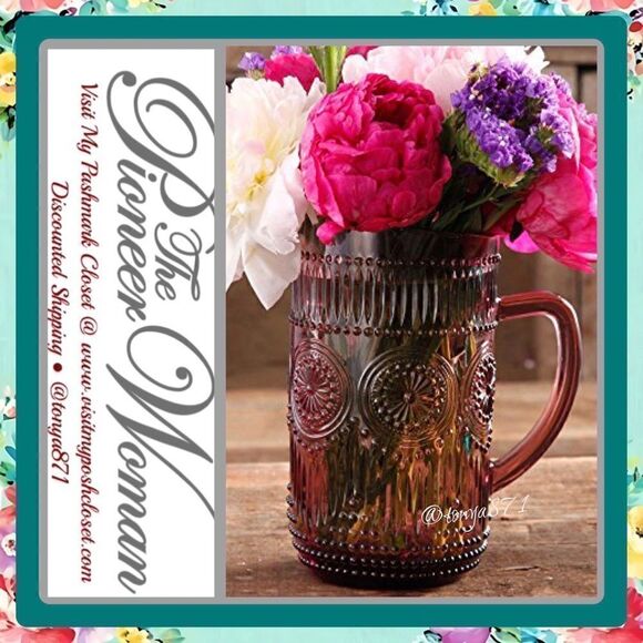 š¦āNewĀ PioneerāWomanāAdelineā54āozāGlassāWater/Tea/LemonadeāPitcher,āPlum - Picture 4 of 8